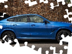Sport, Bok, BMW X6, M, Niebieskie