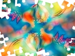 Fractalius, Kolorowe, Tło, Liście