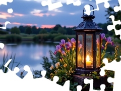 Lampion, Staw, Grafika AI, Kwiaty