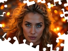 Szaro-niebieskie, Oczy, Blondynka, Twarz, Kobieta