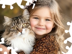 Kot, Dziewczynka, Długowłosy