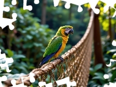 Siatka, Rośliny, Papuga, Sznurkowa, Zielono-żółta