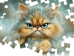 Grafika AI, Puszysty, Kot