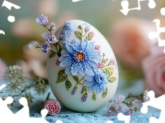 Jajko, Grafika AI, Wielkanoc, Kwiaty