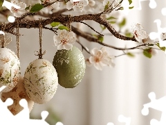 Drzewo owocowe, Grafika AI, Pisanki, Gałązka, Wielkanoc