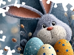 Wielkanoc, Grafika AI, Pisanki, Bazie, Zajączek