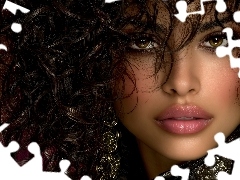 Twarz, Grafika AI, Kręcone, Włosy, Kobieta