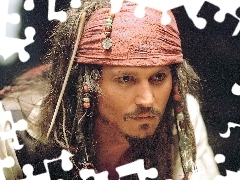 opaska, dredy, Johnny Depp