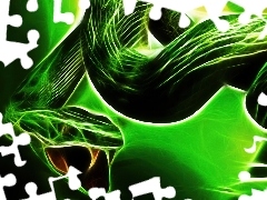 Wąż, Grafika, Zielony