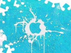 Logo, Apple, Niebieskie