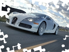 Prędkość, Duża, Szary, Bugatti Veyron