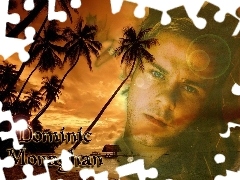 palmy, plaża, Dominic Monaghan