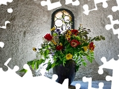 Okno, Kwiatów, Dzban, Bukiet