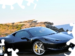 Wybrzeże, Skały, Ferrari 458