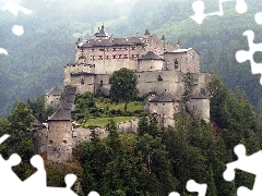 Zalesione, Austria, Zamek, Góry, Hohenwerfen