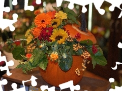 Bukiet, Kwiatów, Jesienny